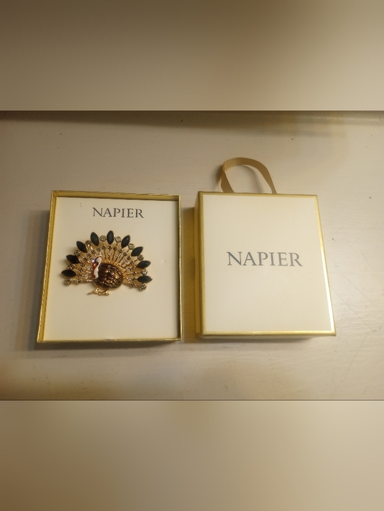 Napier Jewelry - Napier Thanksgiving Turkey Brooch In Gift Box